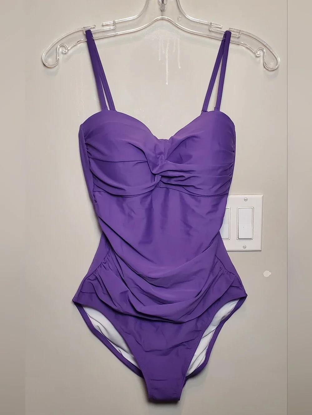 245. NWT - RELLECIGA Twist Front Shirred One Piece Swimsuit - Picture 4 of 11